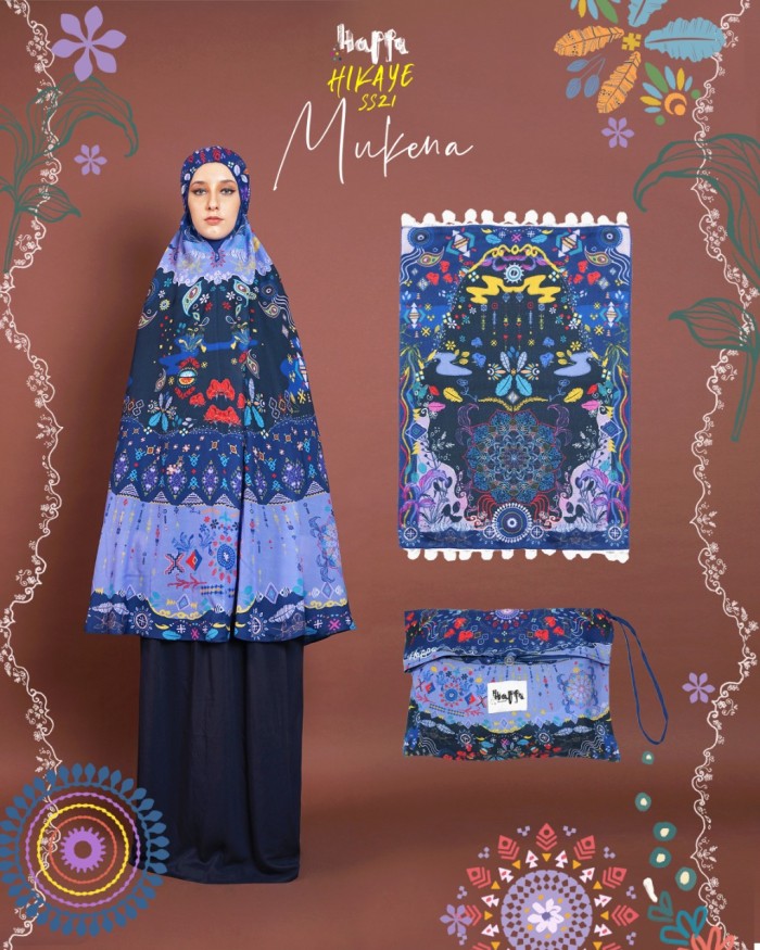 Happa Hikaye - Mukena Set Mavi (Mukena, Rok, Sajadah & Tas)