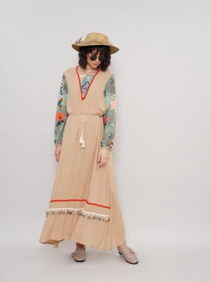Akara Long Dress Beige