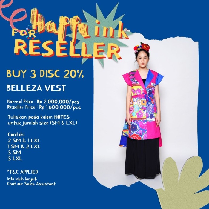Happa INK - Senorita - Reseller 3pcs Vest Belleza