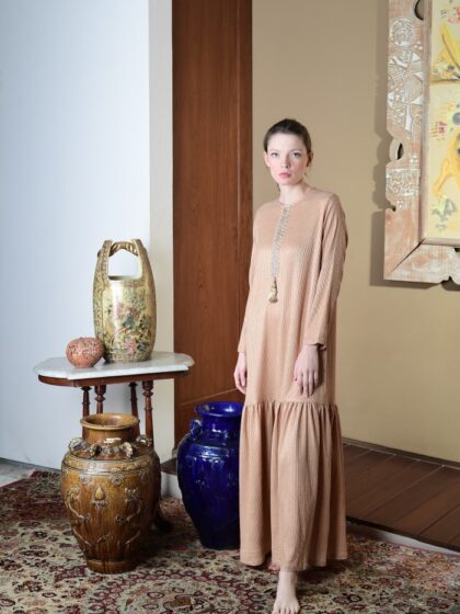 Happa x Olu - Long Dress Gold Tassels