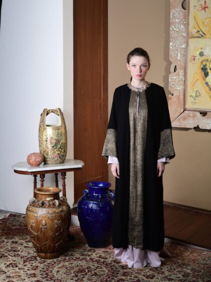 Long Abaya Outer Black Glitter - Happa x Olu