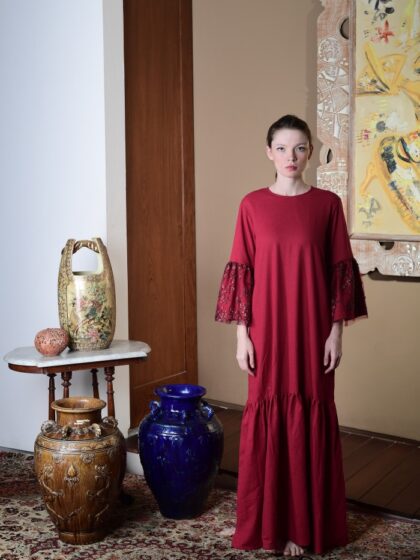 Happa x Olu - Long Dress Red Bell Dress