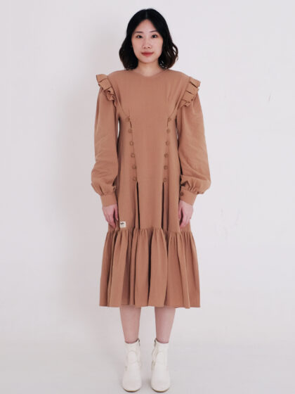 Alka Brown Midi Dress