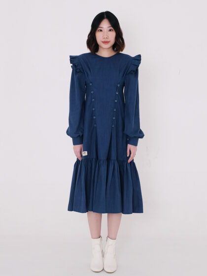 Alka Navy Midi Dress