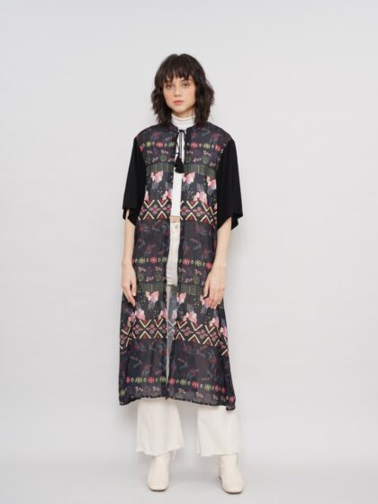 Outer Robe Kimono -  Leko Robe Black