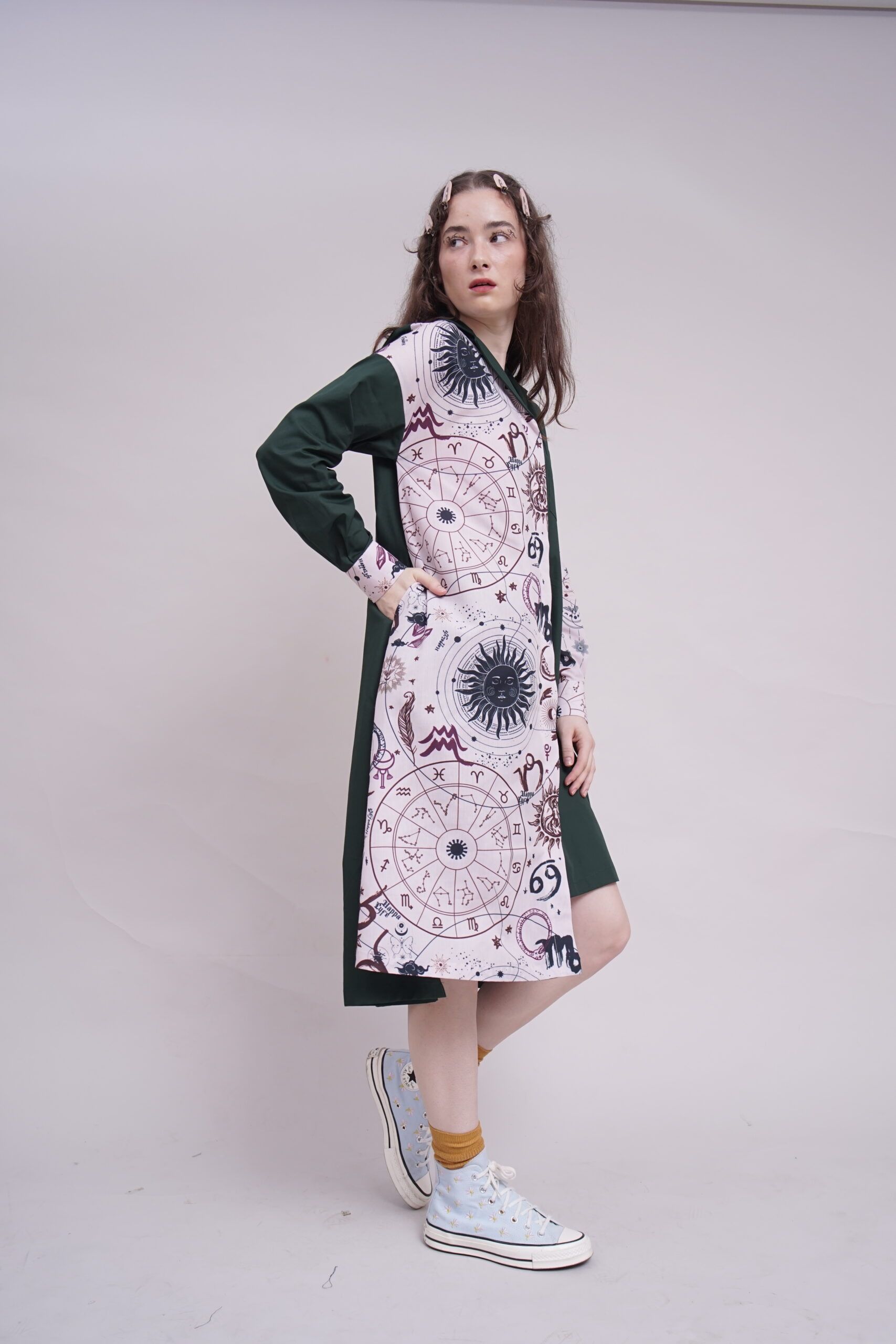 Astrology - Shirt Dress Celestial Green - Image 2