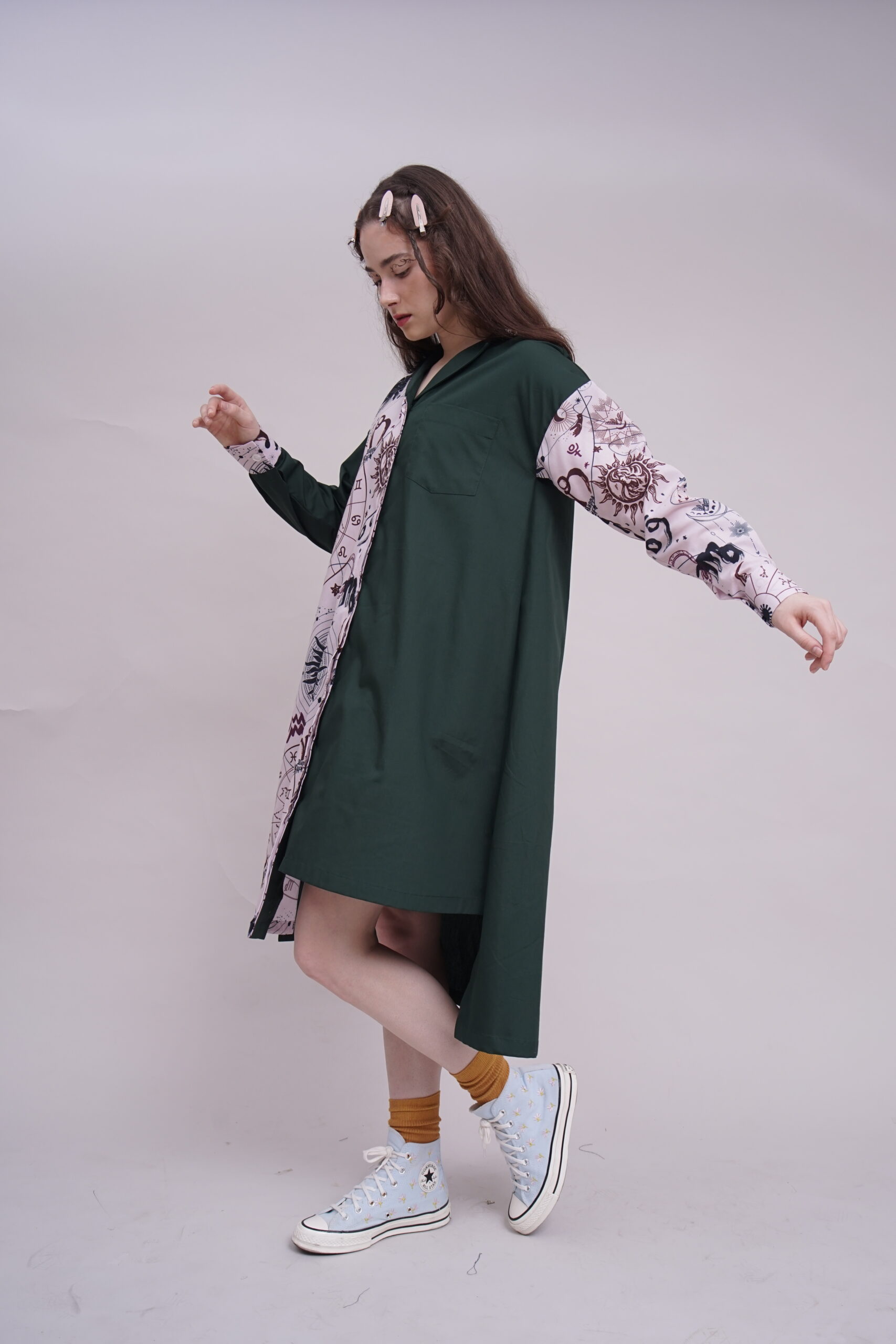 Astrology - Shirt Dress Celestial Green - Image 3