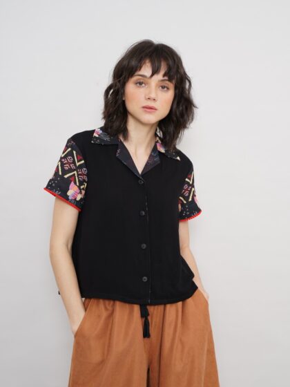 Kemeja Lengan Pendek - Lango Shirt Black